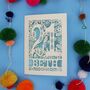 Personalised 21st Birthday Card Papercut Woodland Design, thumbnail 3 of 10