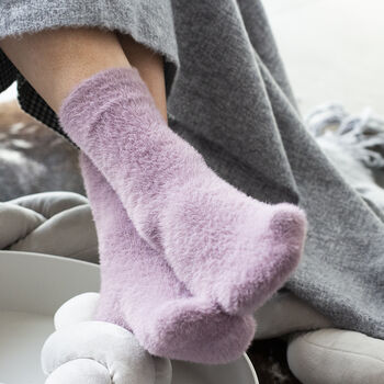 Fuzzy Knitted Cosy Bed Socks, 5 of 10