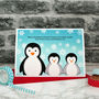 'Penguins' Personalised Christmas Card From Children, thumbnail 1 of 3