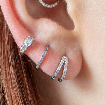 Omega Crystal Huggie Hoops, 2 of 6