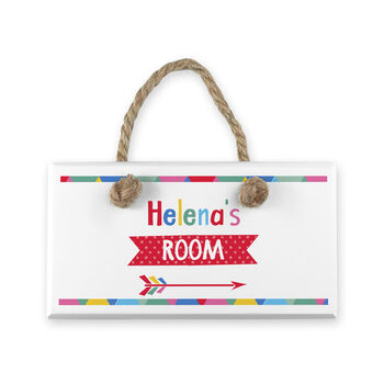 Personalised Kid’s Colourful Wooden Door Sign, 4 of 4