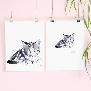 Inky Kitten Illustration Print, 3 of 10
