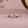 Sterling Silver Organic Texture Multicolour Confetti Cz Dome Ring, thumbnail 1 of 12