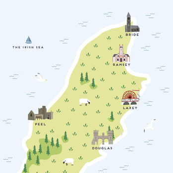 Map Of The Isle Of Man Print By Pepper Pot Studios