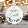 Personalised First Christmas Bauble For Newlyweds Keepsake Gift, thumbnail 3 of 4