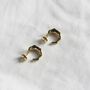18ct Gold Plated Wave Hoop Earrings, thumbnail 2 of 5