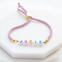 Pink Custom Name Friendship Bracelet, thumbnail 1 of 4