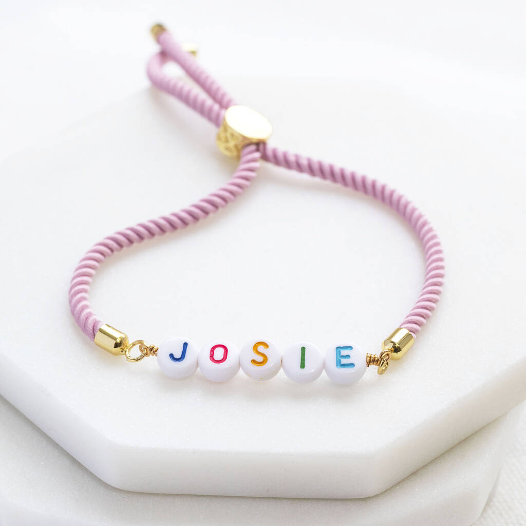 Pink Custom Name Friendship Bracelet, 1 of 4