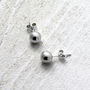 Classic Sterling Silver Ball Stud Earrings, thumbnail 3 of 5