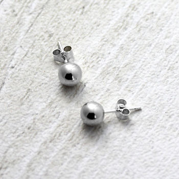 Classic Sterling Silver Ball Stud Earrings, 3 of 5