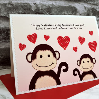 'Monkeys' Mummy / Daddy Personalised Valentines Card, 3 of 5