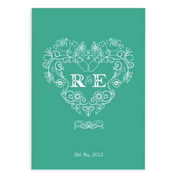 Personalised Heart Strings, Wedding Card, Frameable, 6 of 9