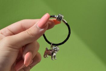 Personalised Pug Sterling Silver Key Ring, 2 of 7