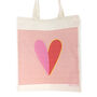 Breton Stripe Love Heart Cotton Tote Bag Reusable Eco Friendly, thumbnail 5 of 6