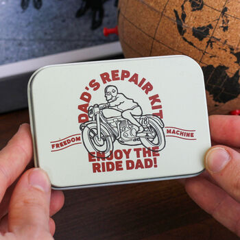 Personalised Motorbike Travel Credit Card Tool Tin Gift For Dad, 3 of 3