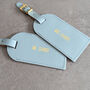 Something Blue Leather Wedding Luggage Tag, thumbnail 2 of 7