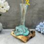 Molten Glass Vase On Teak Driftwood Handmade Wooden Decor Individual Gift, thumbnail 2 of 6