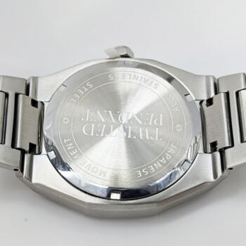 Silver And Navy Stainless Steel Wrist Watch, 2 of 9