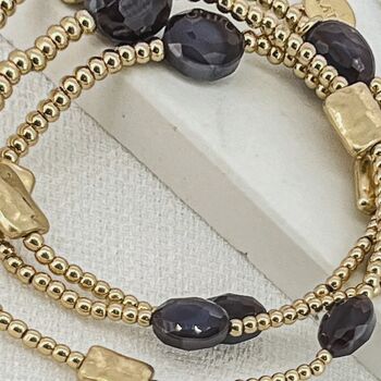 Gold And Purple Bead Stretch Bracelet, 2 of 2