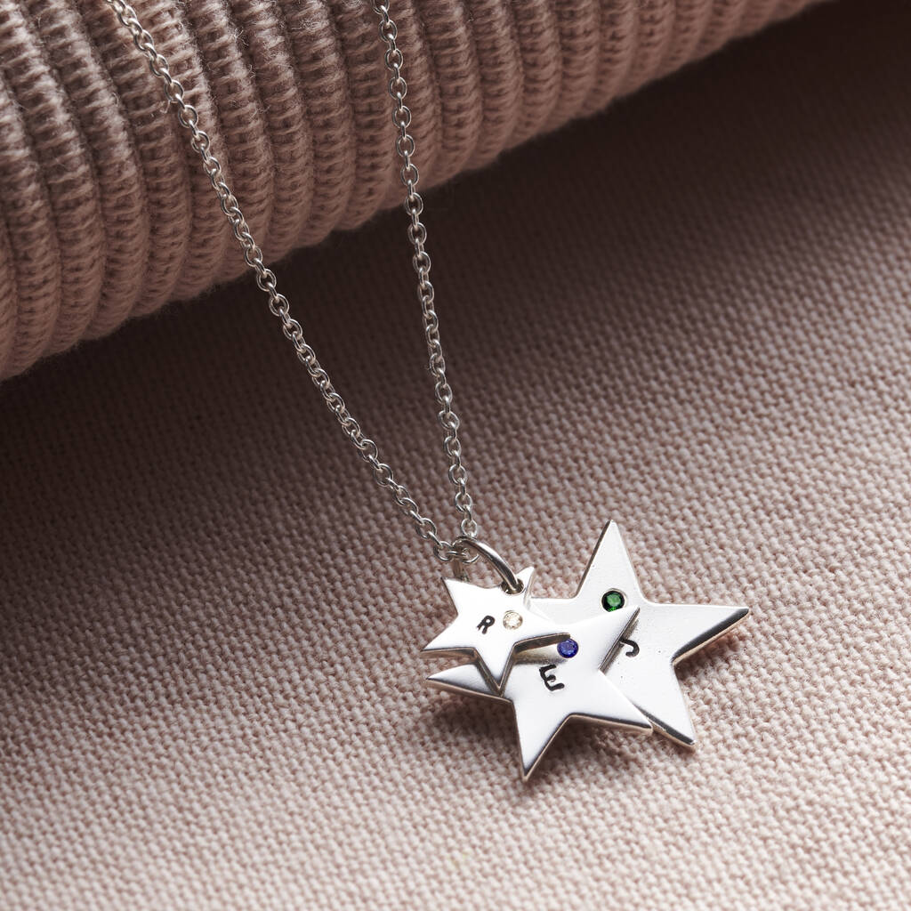 Personalised Birthstone Family Star Necklace By Posh Totty Designs ...