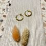 Gold Bead Minimalist Hoop Earrings, thumbnail 3 of 3
