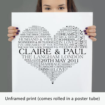 Personalised Wedding Word Art Print, 4 of 10