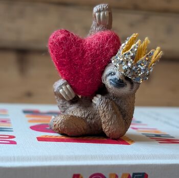 Personalised Valentine Party Animal Sloth Cake Topper, 2 of 6