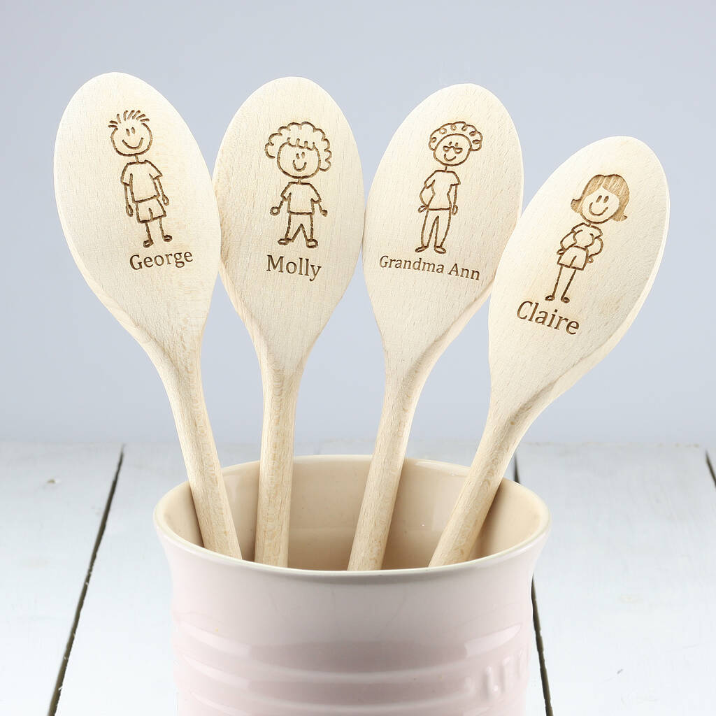 Personalised Family Member Engraved Wooden Spoon, 1 of 6