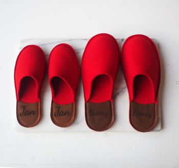Personalised Couples Handmade Felt Slippers, 5 of 6