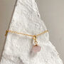 Rose Quartz Nugget Necklace Real 18k Gold Plated Gift, thumbnail 2 of 5