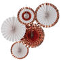Rose Gold Foiled Party Fan Decorations Five Pack, thumbnail 2 of 3