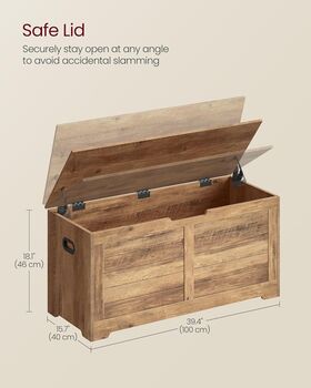 Storage Chest With Safety Hinges Shoe Storage Bench, 10 of 12