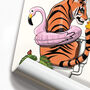 Tiger On The Toilet, Funny Cat Bathroom Wall Art, thumbnail 4 of 7