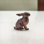 Miniature Bronze Rabbit Sculpture 8th Anniversary Gift, thumbnail 1 of 12