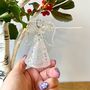 Christmas Glass Hanging Angel With Starry Skirt, thumbnail 4 of 4