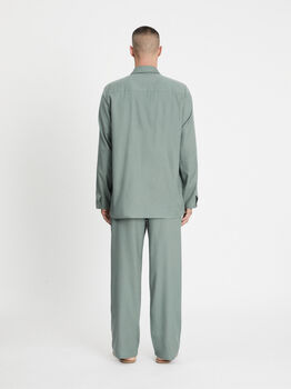 Dusty Green Plain Tencel Unisex Loungewear Set, 5 of 5