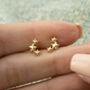 Star Cluster Stud Earrings, Silver Or Gold Plated, thumbnail 2 of 8