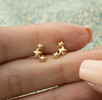 Star Cluster Stud Earrings, Silver Or Gold Plated, 2 of 8
