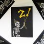 21st Balloon Skeleton Gothic Birthday Card, thumbnail 5 of 6
