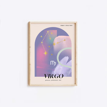 Virgo Birthday Gift Zodiac Art Print With Gold Foil, 2 of 6