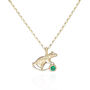 Rat Necklace 9ct Gold Emerald, thumbnail 3 of 3