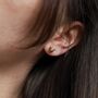 18k Gold Plated Brass Love Heart Studs, thumbnail 3 of 6
