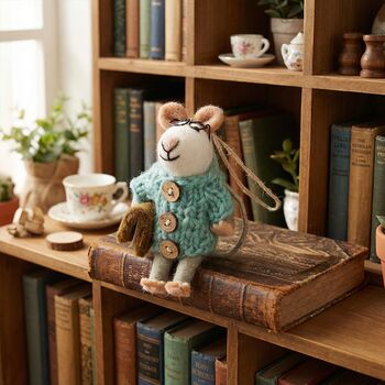 Handmade Felt Susie Mouse Hanging Decoration, 2 of 2