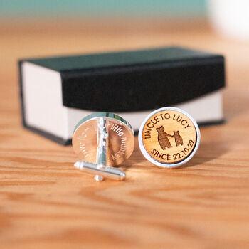 'Uncle Since…' Personalised Bear Cufflinks For Uncle, 4 of 5