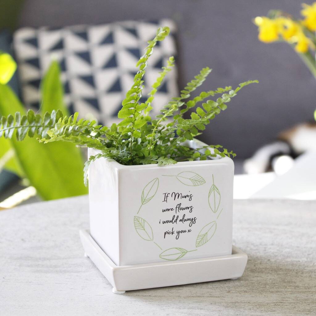 Inspirational Quote Mini Cube Plant Pot For Mum By Olivia Morgan Ltd