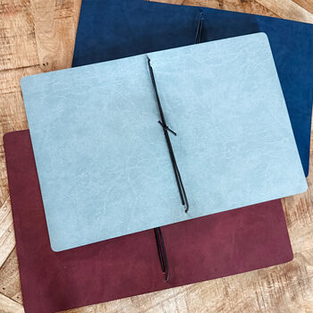 Vegan Leather Journal Cover | A5 Or A6 Personalised Refillable Notebook Holder, 9 of 10