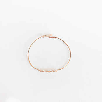 'You And Me' Initials 14k Rose Gold Filled Bangle, 6 of 8