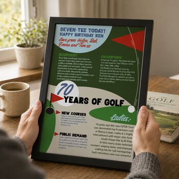 Personalised 70th Birthday Gift Print For Golfer, 3 of 8