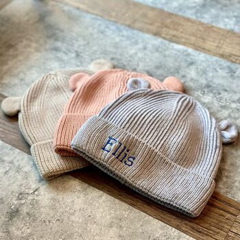 Knitted Baby Winter Hat With Ears, 2 of 7