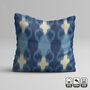 Handwoven Ikat Pillow Cover With Blue Tones, thumbnail 6 of 8